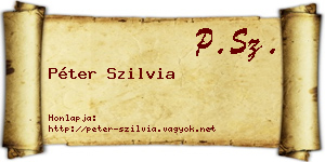 Péter Szilvia névjegykártya