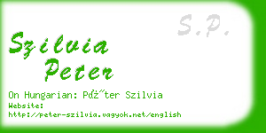 szilvia peter business card